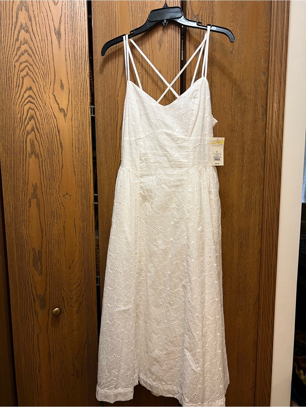 A New Day White Eyelet Strappy Midi Dress
